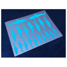 Veloviz Reflective Shark (Assorted) Blue Die-Cut Vinyl Cargo Bike Stickers Decals