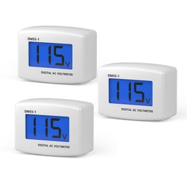 DROK Electric Voltage Testers 3pcs, AC 80-300V LCD Display Flat Plug Voltmeter Electrical Outlet Tester Plug in Digital Voltage Meter