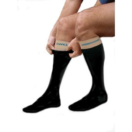 Carolon Multi Layer Knee High Compression Sock with Liner, Extra Firm 30-40mmHg, 2 Over-Socks Plus 2 Under Liners = 1 Pair (Black, B Short)