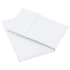 100% Cotton Percale Pillowcases, 2 Pack Pillow Cases, Soft & Breathable Pillow Covers, Light Weight Fabric, Smooth Airy Weave, for Her or Him (White Queen/Standard 20"x30", 2)