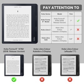 Case Fit for Kobo Forma Model N782 e-Reader, Lightweight Premium PU Leather Protective Cover with Auto Sleep/Wake. (Orange)