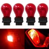 HaeKap 4Pcs 12V 5W 3157 Red Bright Light Bulbs for