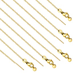 YOUBEIYEE 10pcs Gold Plated Stainless Steel Necklace Thin Cable Link Chain with Adjustable Rubber Stopper Bead for Women