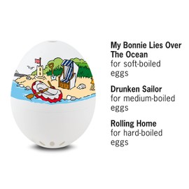 Coastal BeepEgg – Egg Timer for Boiling Eggs – Musical Egg Cooker for Soft, Medium, Hard Boiled Eggs – Food Safe – Singing Floating Egg Timer – Egg Cooker for 3 Levels of Doneness - Brainstream