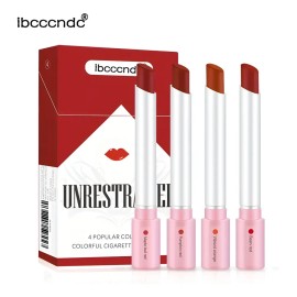 Set De 4 Lápices Labiales Mate Portátiles Estilo Cigarrillo