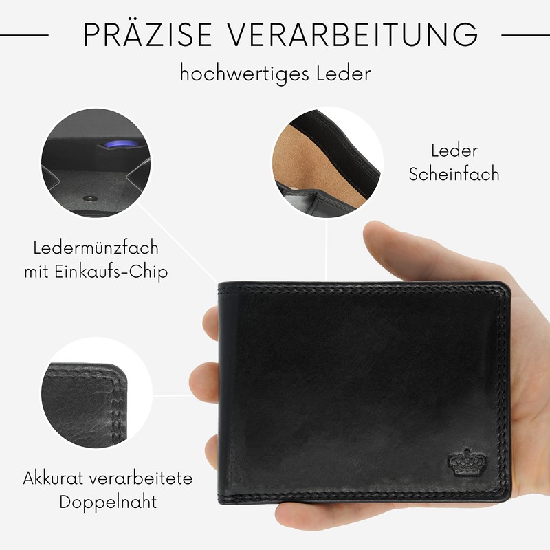 Baur Men's Genuine Leather Wallet with RFID Protection, Landscape Format,