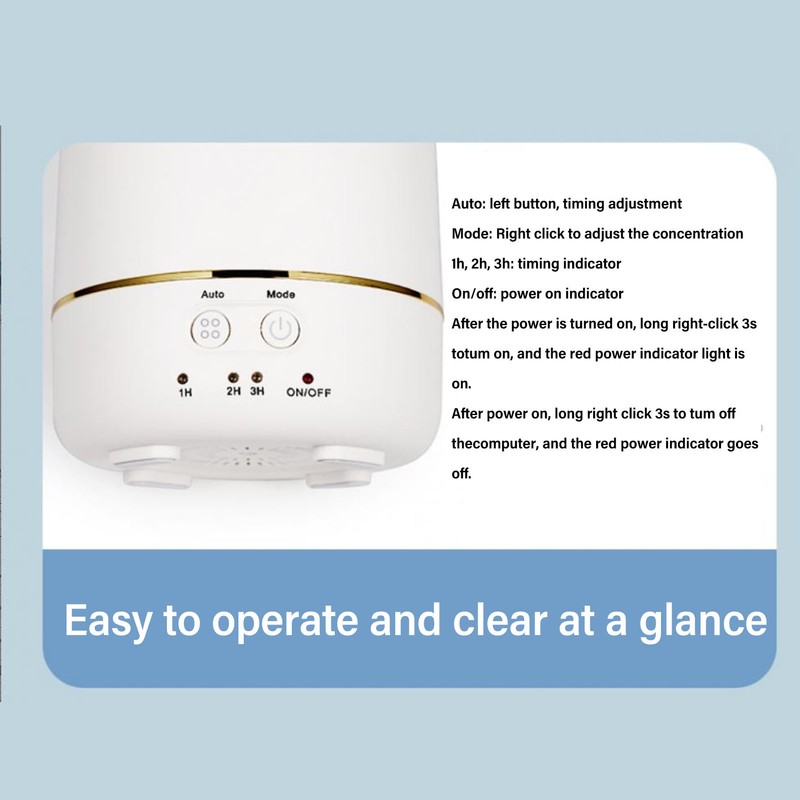 30ML Essential Oil Diffuser LED Aromatherapy Diffuser with Timer Silent