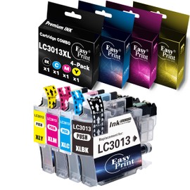 EASYPRINT (1xSet, BCMY) Compatible 3013xl Ink Cartridge Replacement for Brother LC3013 LC3013lx LC3013xxl Used for MFC-J491DW MFC-J497DW MFC-J690DW MFC-J895DW, (Total 4-Pack)