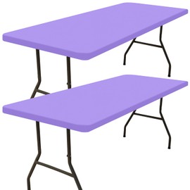 Smiry - Juego de 2 manteles rectangulares para pícnic, impermeables, elásticos, lavables de poliéster rectangular, para camping, interior y exterior (lavanda, 30 x 72 pulgadas)
