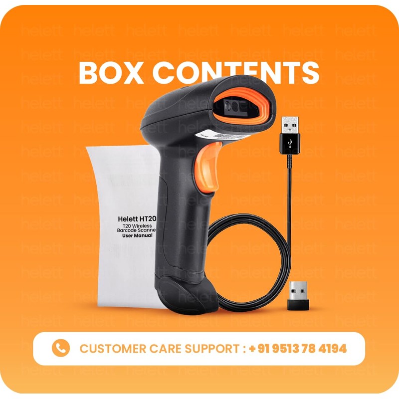 Helett® HT20 Wireless 2.4GHz 2D & 1D Barcode Scanner (QR