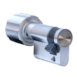 Profile Half Cylinder with Knob 30K/10 mm | With Standard Knob | Without Key | Blind Cylinder Back | For Bathroom, Toilet, Shed, Cellar Door, Warehouse Door, Armoured Latches | Matte Nickel