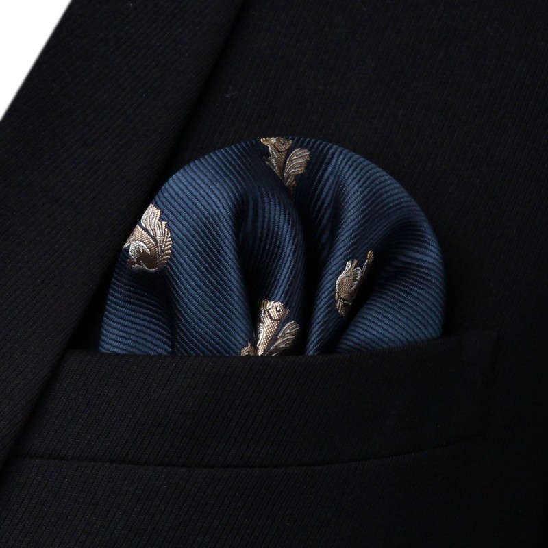 HISDERN Men's Classic Self Bow Tie And Pocket Square Set