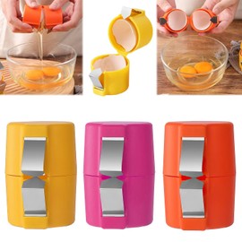 Egg Shell Opener, 2025 New Egg Cracker Tool for Raw Eggs, Handheld Eggs Breaker Multifunctional Egg Cutter Egg Cracker and Separator for Cooking Camping Kitchen Gadgets（3 pieces in random colors）