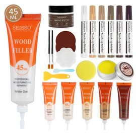SEISSO 45 ml laminate repair kit, 22 pieces furniture repair kit, wood repair pen set, furniture repair kit set for scratches, cracks, stains, holes, cabinet, stairs, etc