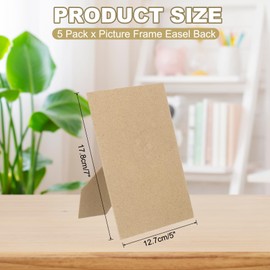 PATIKIL 5 Pack Easel Back for Picture Frame, 5 x 7 Inch Replacement Picture Frame Easel Back DIY Photo Board for Photo Frames Tiles, Poplar
