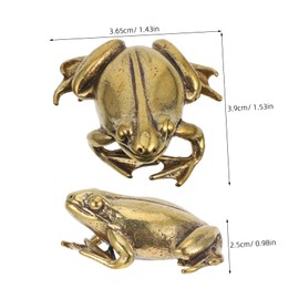 Ciieeo 1pc Miniature Copper Frogs Figurine Adorable Retro Ornament for Home Office Decor for Nature Lovers Friends Sturdy Craftsmanship