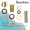 Georkios All Metal Brushed Gold Up Drain with Overflow, Rustproof