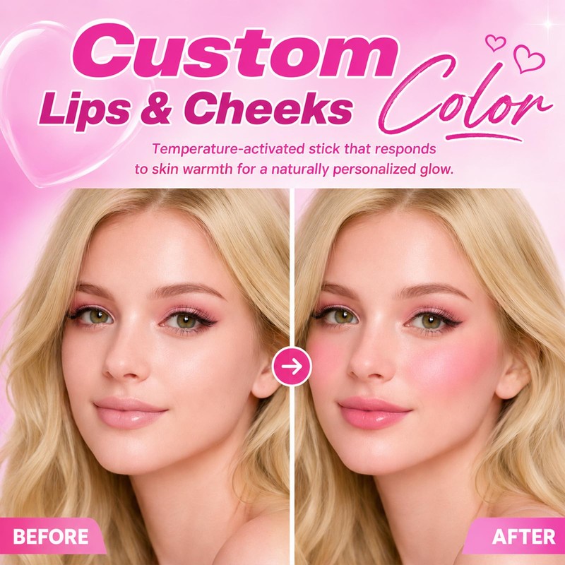 Liquid Blush Wand Temperature-Changing, Liquid Cream Blusher For Radiant, Flushed