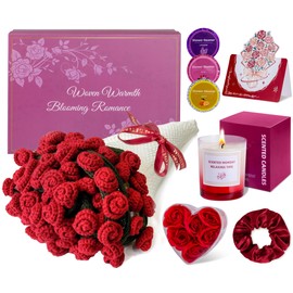 Birthday Gifts for Women, Self Care Package Gifts with 43'' Rose Bouquet Blanket, Get Well Soon Gift Baskets, Thanksgiving, Christmas, Thinking of You Gift For Women Mom Sister Wife Girlfriend Friend