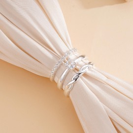 Halora 3PCS Ringe Silber für Frauen,925 Ringe Damen Verstellbar Stapeln Daumenring Eheringe Verlobungsringe Damen Hochzeitsring Band Ring Geschenke für Frauen