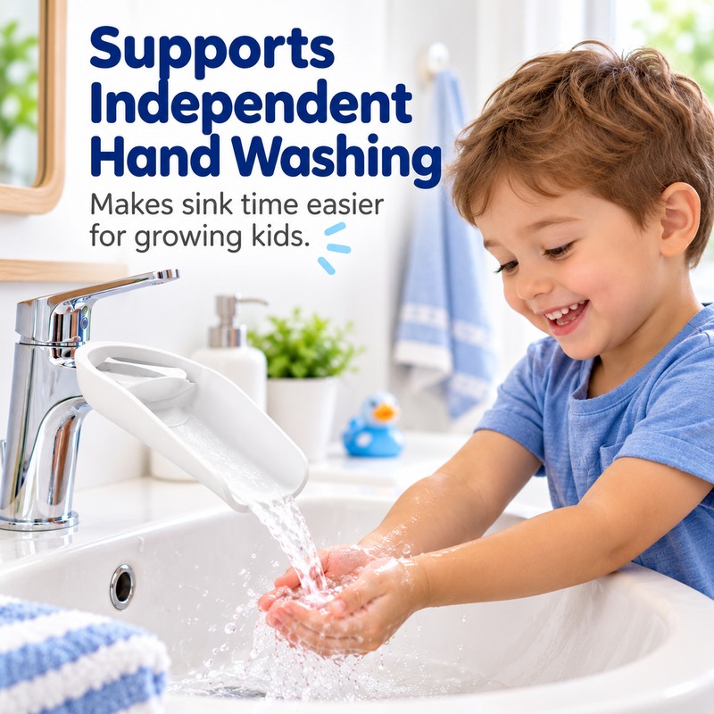 Kids Faucet Extender for Hand Washing – Water-Guiding Sink Attachment