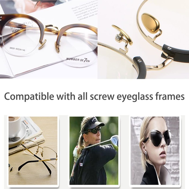 Screw-on Ceramics Nose Pads,Symmetrical Nosepad + Glasses Nose Pads Screwdriver