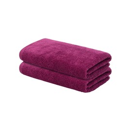 LOOKS By Wolfgang Joop 2 x Guest Towels, 30 x 50 cm, 100% Cotton, Guest Towels with Hanger and Logo Embroidery, Purple