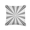 Star Effect Geometric Symmetrical Pattern Black On White Throw Pillow
