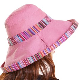WHITE FANG CA241 Women's Hat, Hat, 2-Way Reversible Ethnic Casual, UV Protection, Stylish,