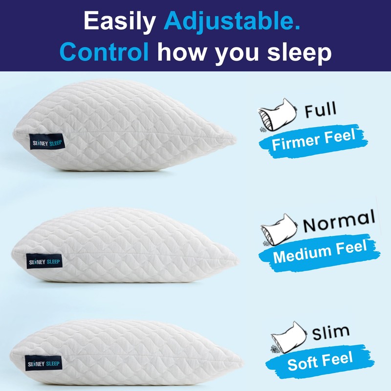 Sidney Sleep Adjustable Curved Contour Fill Pillow – Queen Size