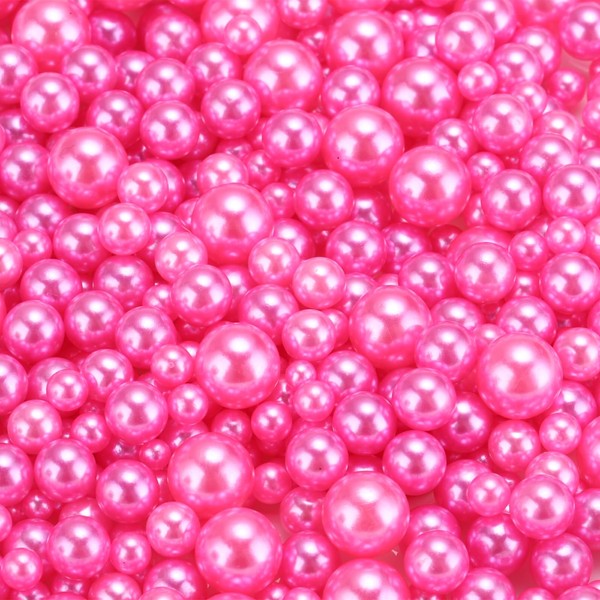 uxcell 800Pcs Faux Pearl for Crafting, 3-8mm No Hole ABS