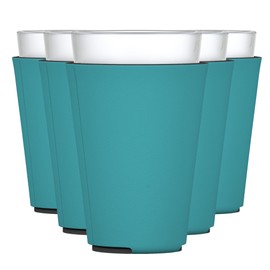 TahoeBay Blank Pint Glass Sleeves (6-Pack) 16 Ounce Insulating Foam Collapsible Beer Drinking Cup Holder (Teal)