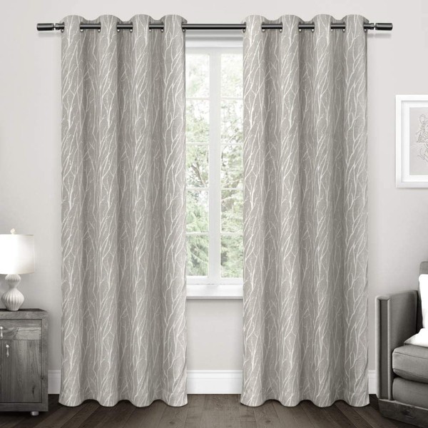 Exclusive Home Curtains Forest Hill Panel Pair, 96" Length, Dove Grey