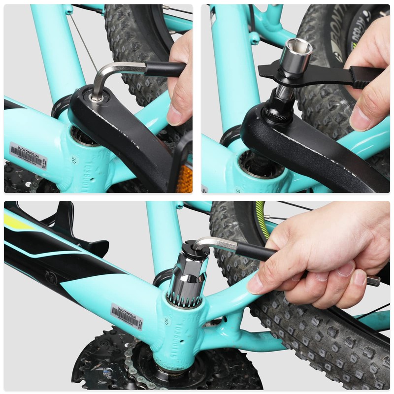 Oumers Bike Crank Puller Tools Set, Bike Crank Arm Remover