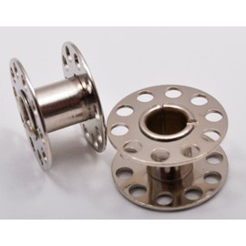 TSL 2 Metal Sewing Machine Spools, Silver, 2 x 1.5 x 2 cm