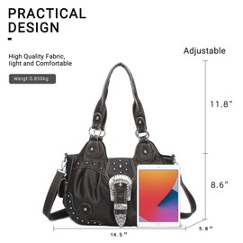 Angel Kiss Hobo Bags for Women Vegan Leather Purses and Handbags Ladies Chic Shoulder Bags Crossbody Purses with Metal Studs