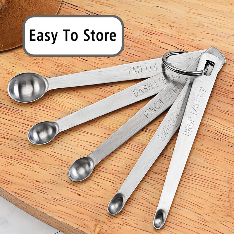 BERYLER 5PCS 1/8 Teaspoon(1/8tsp, 0.625 ml, Dash) Single Tiny Measuring