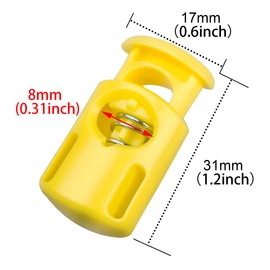 DYZD Plastic Cord Locks End Spring Stop Toggle Stoppers Multi-Colour (10PCS, Yellow)