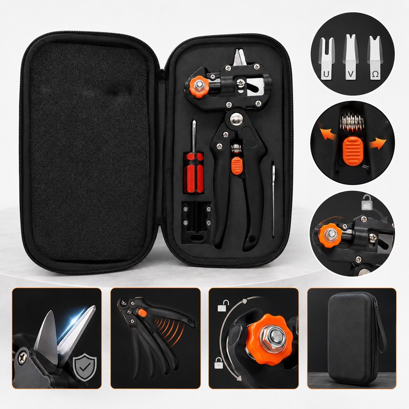2-in-1 Tree Grafting and Pruning Tool Kit with Storage Case