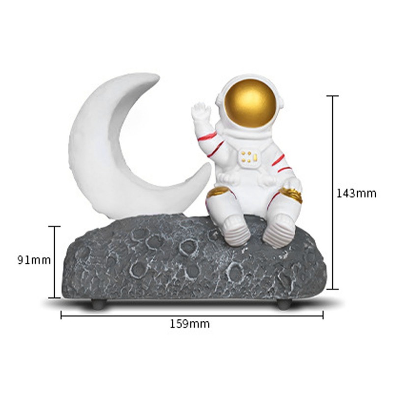 Wireless Bluetooth Speaker with LED Light Astronaut and Moon Shape