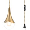 MWZ Gold Plug in Pendant Light,Hanging Lights with Plug in