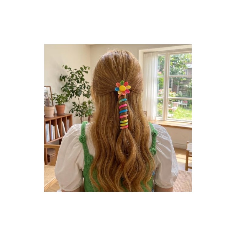 4Pcs Spiral Hair Ties, Multicolor Ponytail Holder