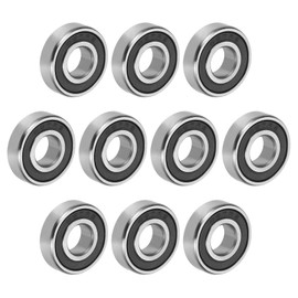 PATIKIL 0.2" x 0.67" x 0.28" 697-2RS Deep Groove Ball Bearing 10 Pack Double Rubber Shield Bearings Pulley Bearing Wheel Skateboard Bearings