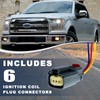 6-Piece Ignition Coil Connector Plug Harness Kit – Compatible with