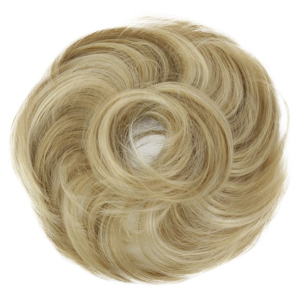 CAISHA by PRETTYSHOP Synthetic Fiber Hairpiece Scrunchie Scrunchy Updo Slightly Wavy Blond Mix G37B