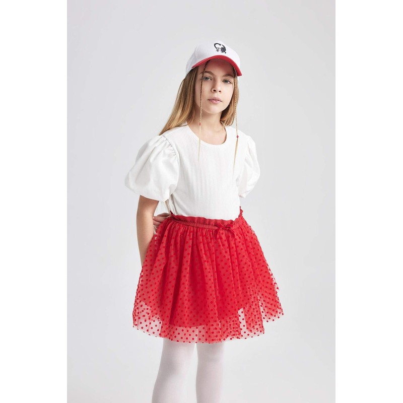 DeFacto Girls' Skirt, red