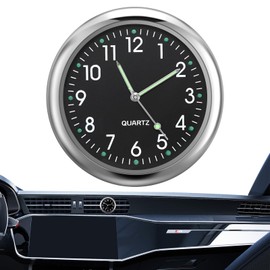 Car Clock for Dashboard Stick on Clock, Small Clock, Mini Clock Luminous Car Dashboard Round Onboard Quartz Air Vent Stick-On Clocks, Analog Watch for Car Home Office Workbench Locker