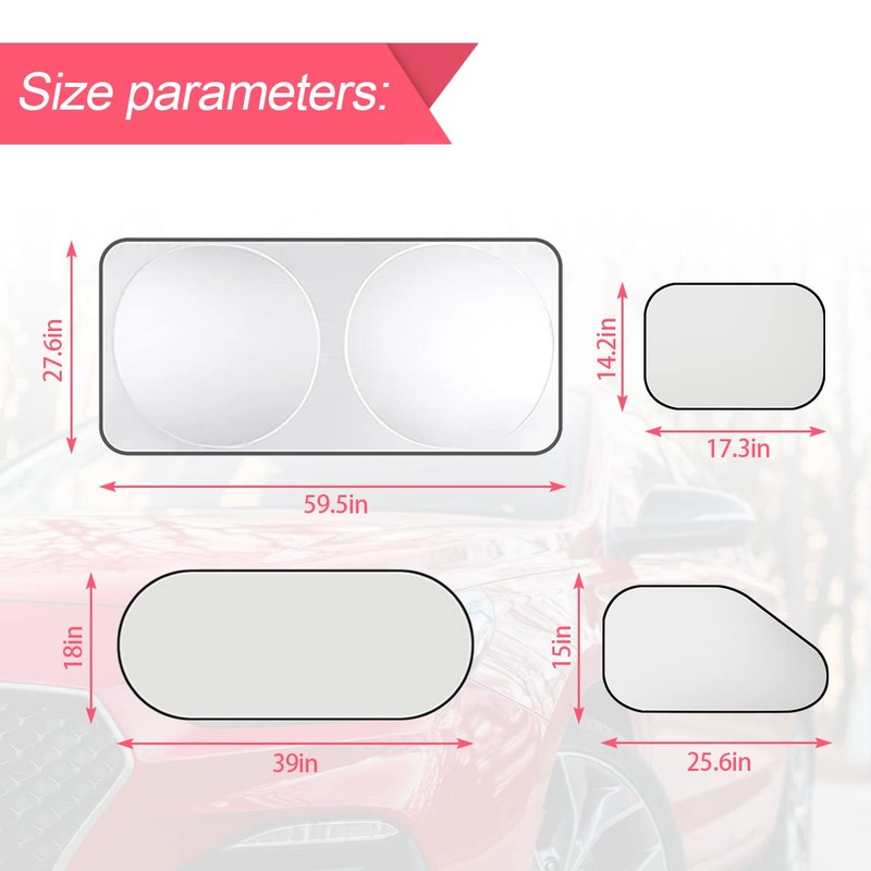 Car Window Shade, 6Pack Set Auto Sun Shades for Side
