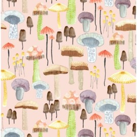 Michael Miller Be Kind to Everything That Grows by Emma Schonenberg DDC9768 Peach Mellow Mushrooms BTY