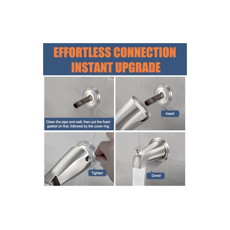 Universal Bathtub Tub Spout with Diverter, Fits 1/2" Slip-Fit Copper